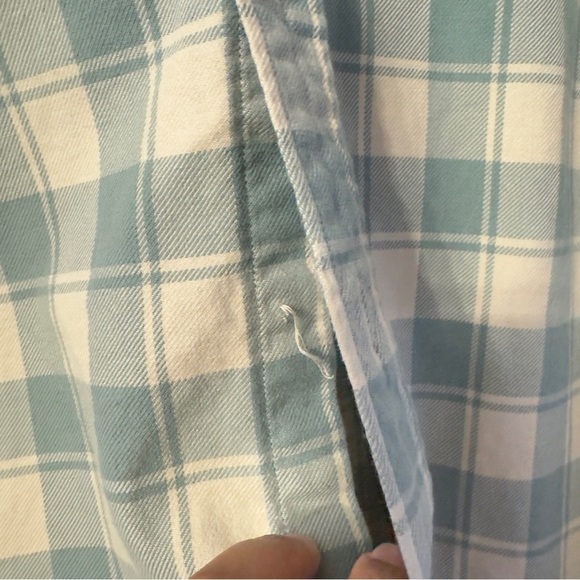 J.Crew Flannel Shirt Checks Light Mint Men Size S - Picture 4 of 7